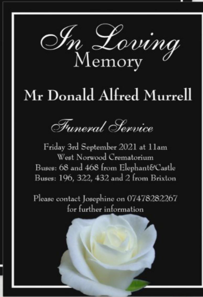 Funeral Donald Alfred Murrel