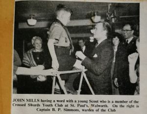 John MiIlls - St Pauls Crossed Swords Youth Club - 1959